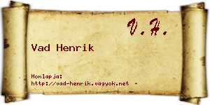 Vad Henrik névjegykártya